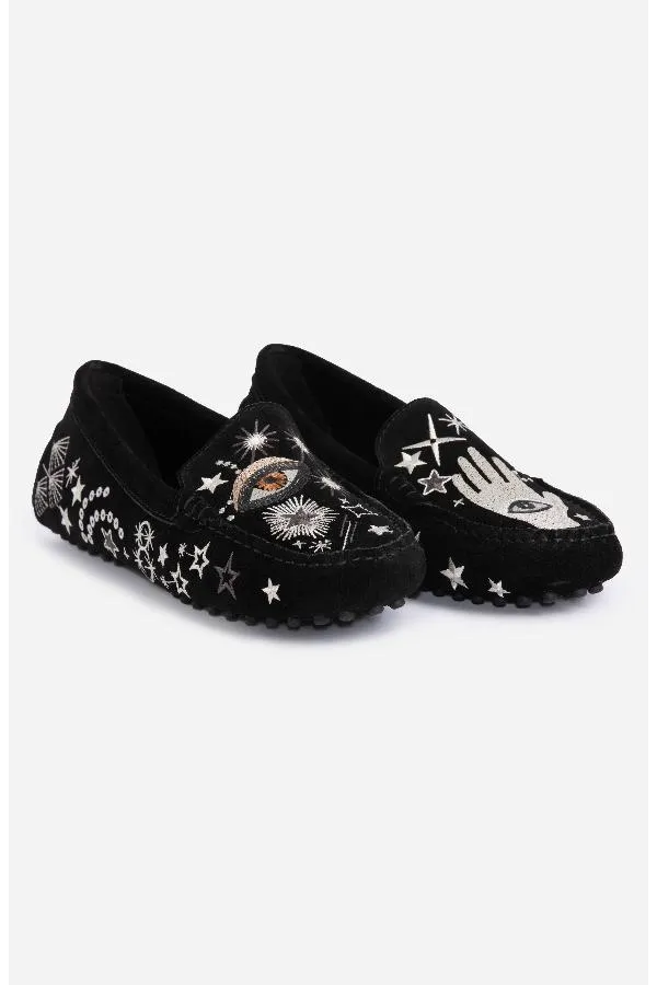 Johnny Was Black Celestial Mocassin JWS6121 Boho Chic