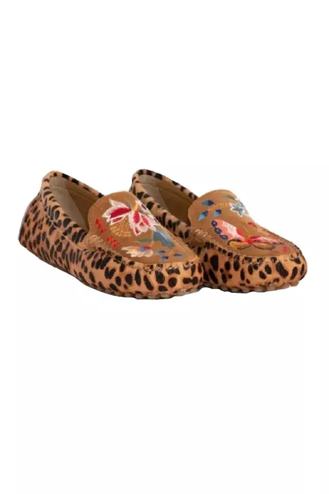 Johnny Was Taline Leopard Mocassin Shoes JWS6021 Boho Chic