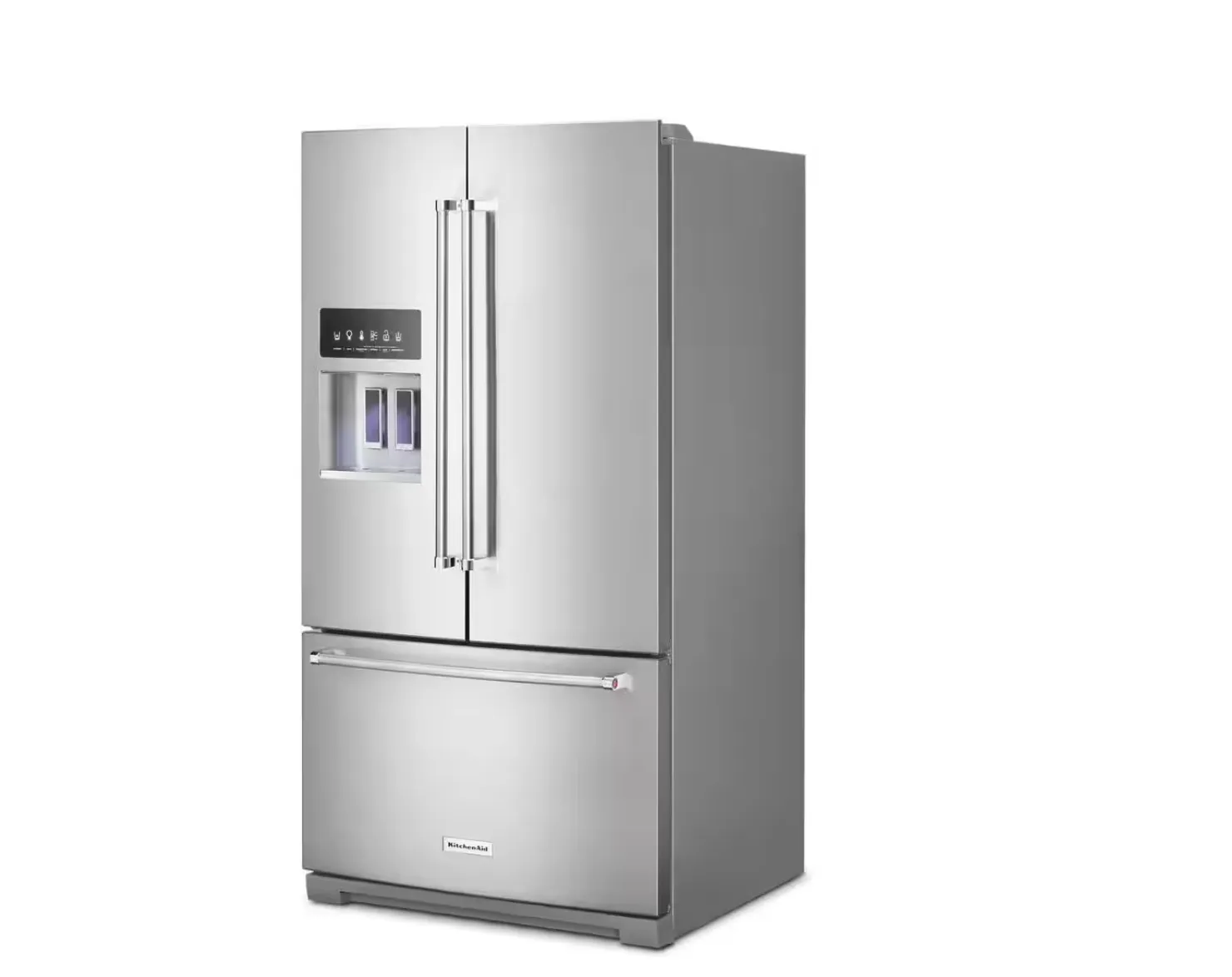 KitchenAid 26.8 cu. ft. French Door Refrigerator in Stainless Steel with PrintShield Finish MODEL # KRFF577KPS