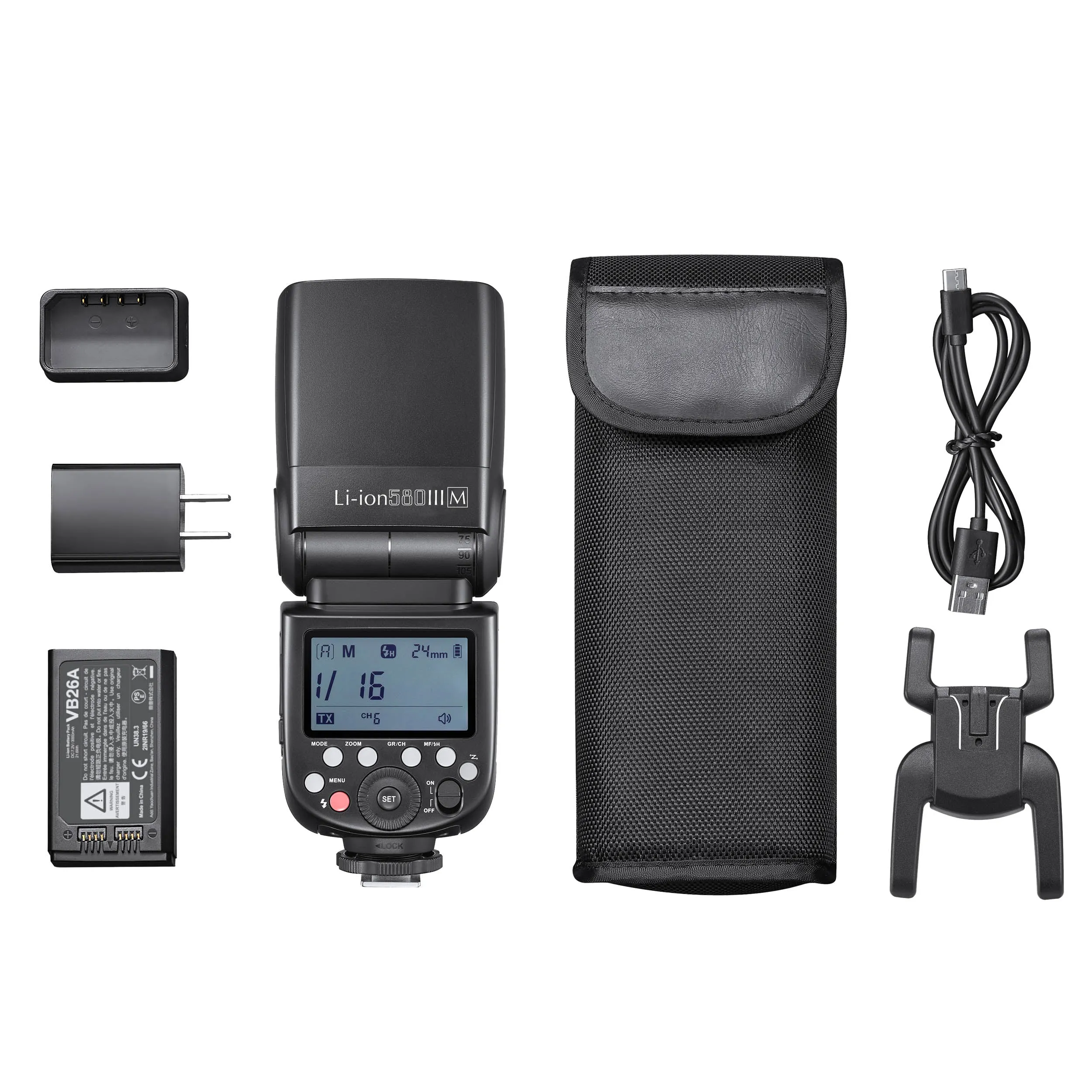 Li-ION580III Manual Speedlite Built-In 2.4GHz Receiver & High-Speed Sync (Ving V850III)