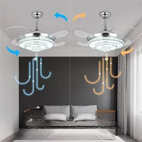 Luxury Crystal Invisible Ceiling Fan Lamp