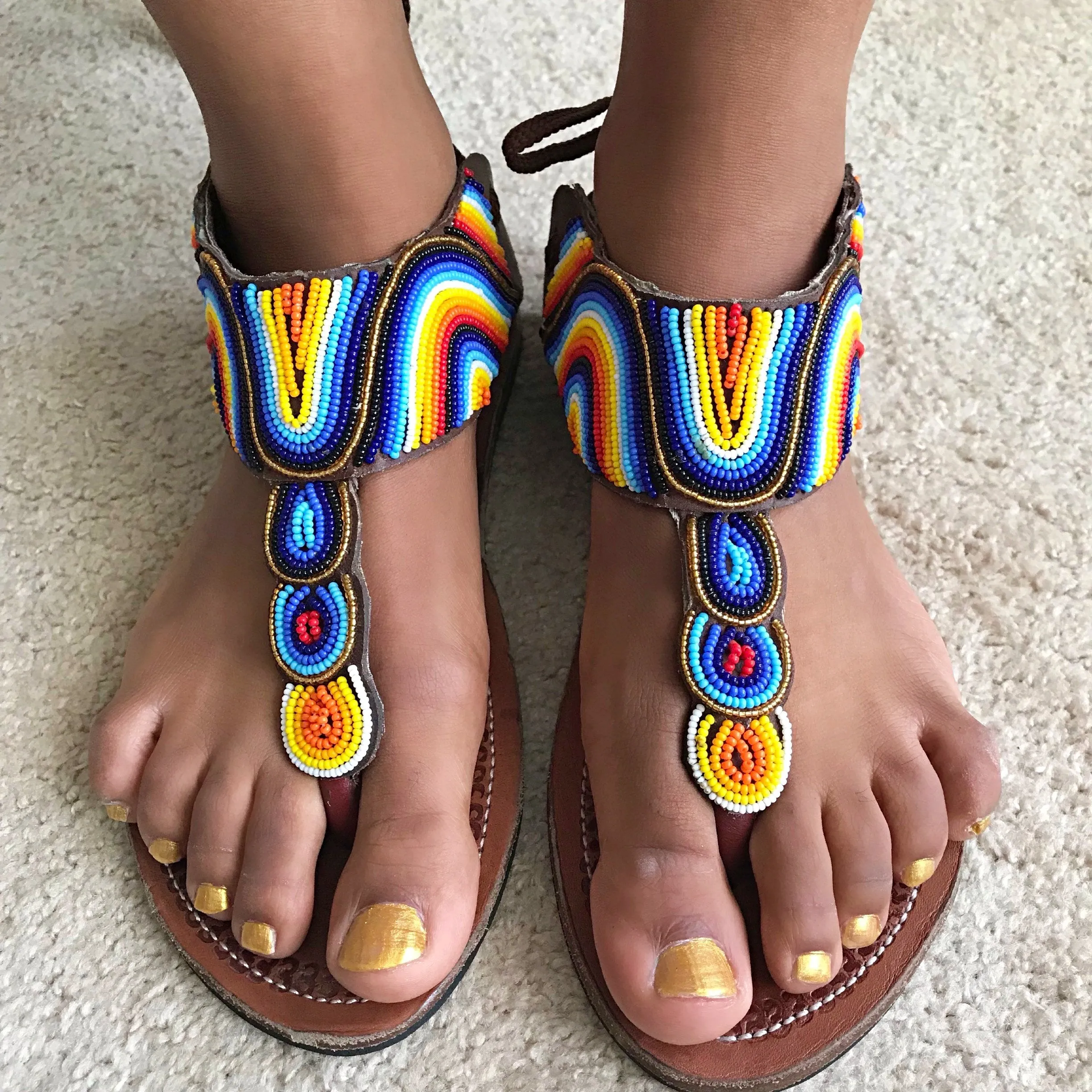 Maasai African Beaded Women's Sandals