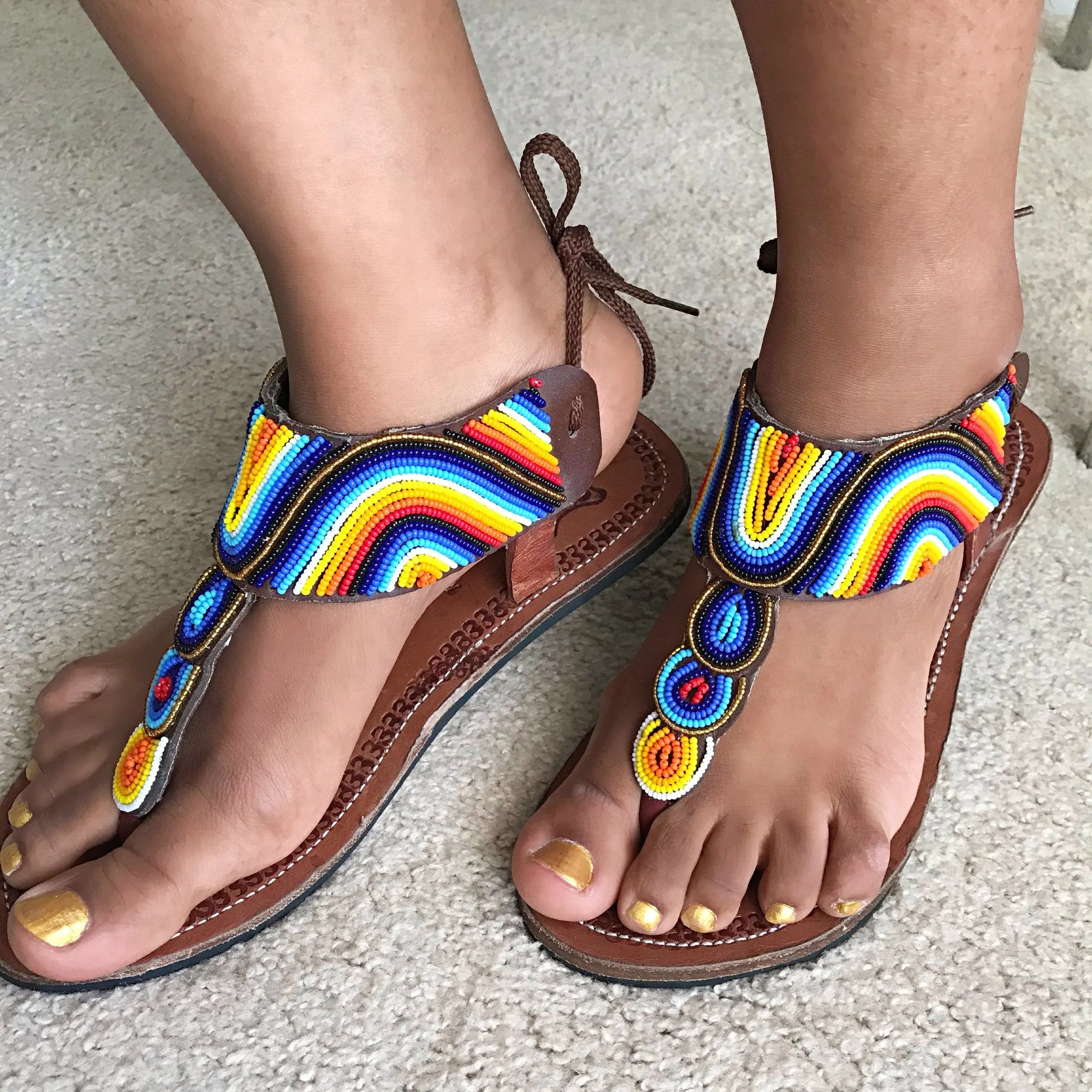 Maasai African Beaded Women's Sandals