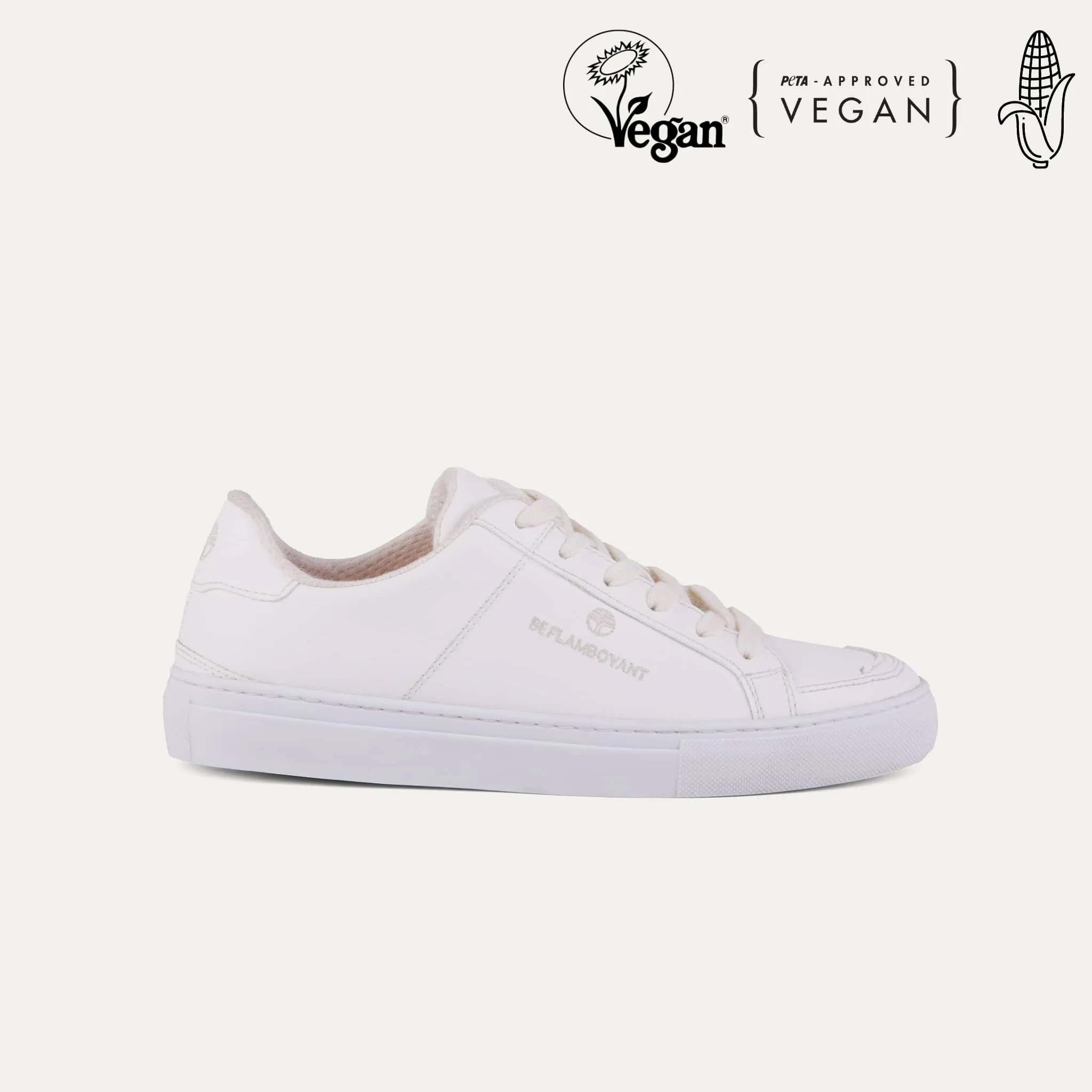 Manimal Unisex Vegan Corn Leather Sneakers | White