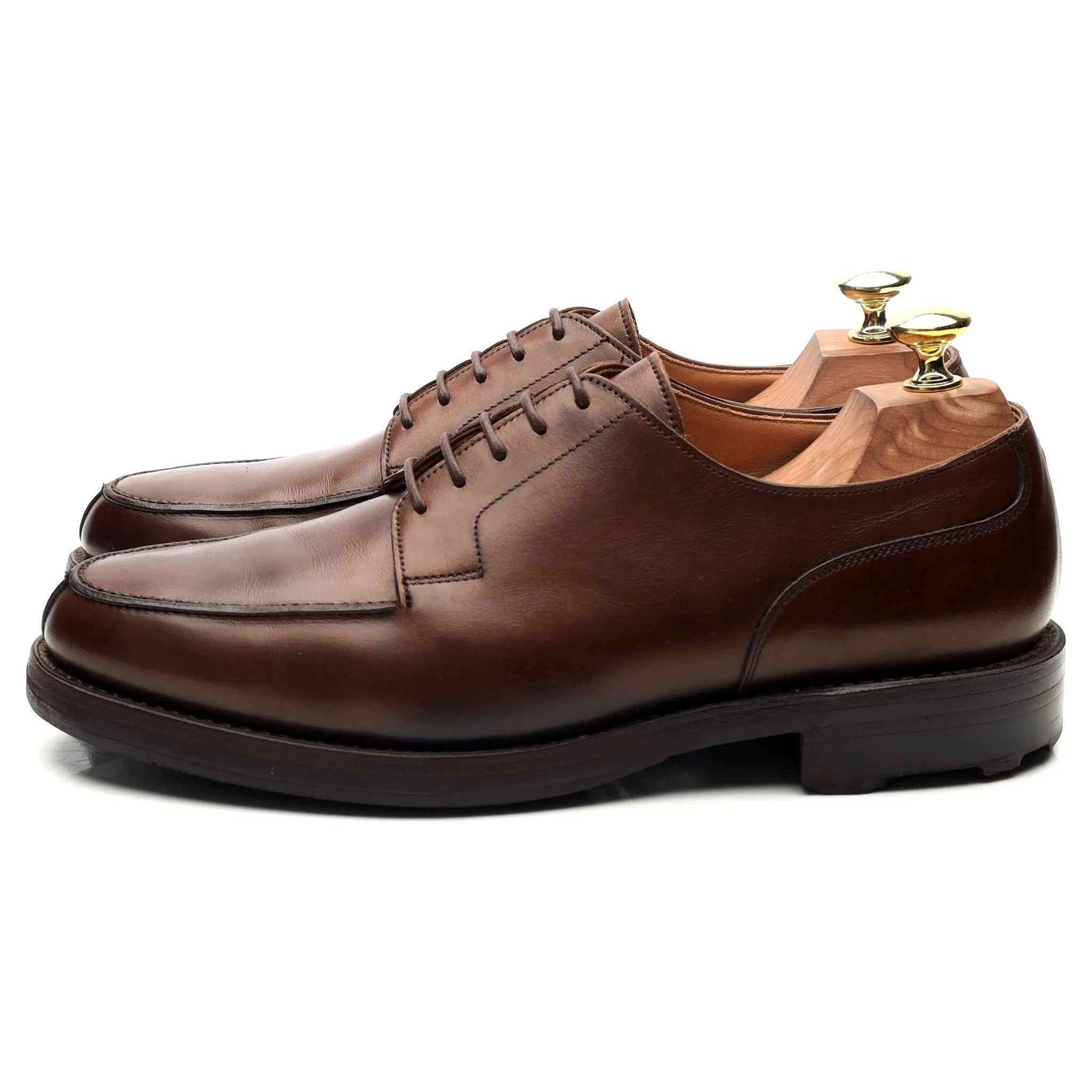 'Moreton' Dark Brown Leather Split Toe Derby UK 7 E