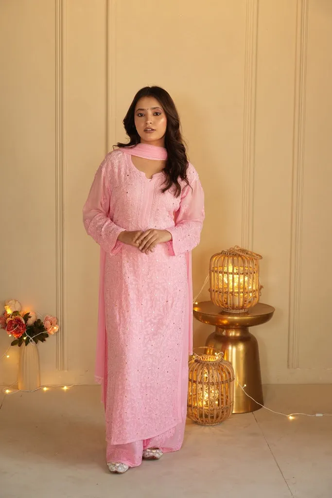 Nagma Premium Chikankari Mukaish Viscose Set