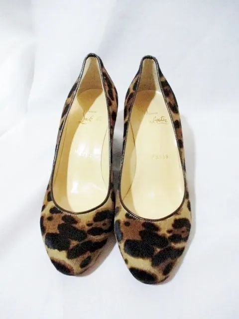 NWT NEW CHRISTIAN LOUBOUTIN PONY LEOPARD Wedge SHOE 36.5 / 6 Heel