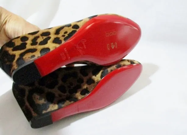 NWT NEW CHRISTIAN LOUBOUTIN PONY LEOPARD Wedge SHOE 36.5 / 6 Heel