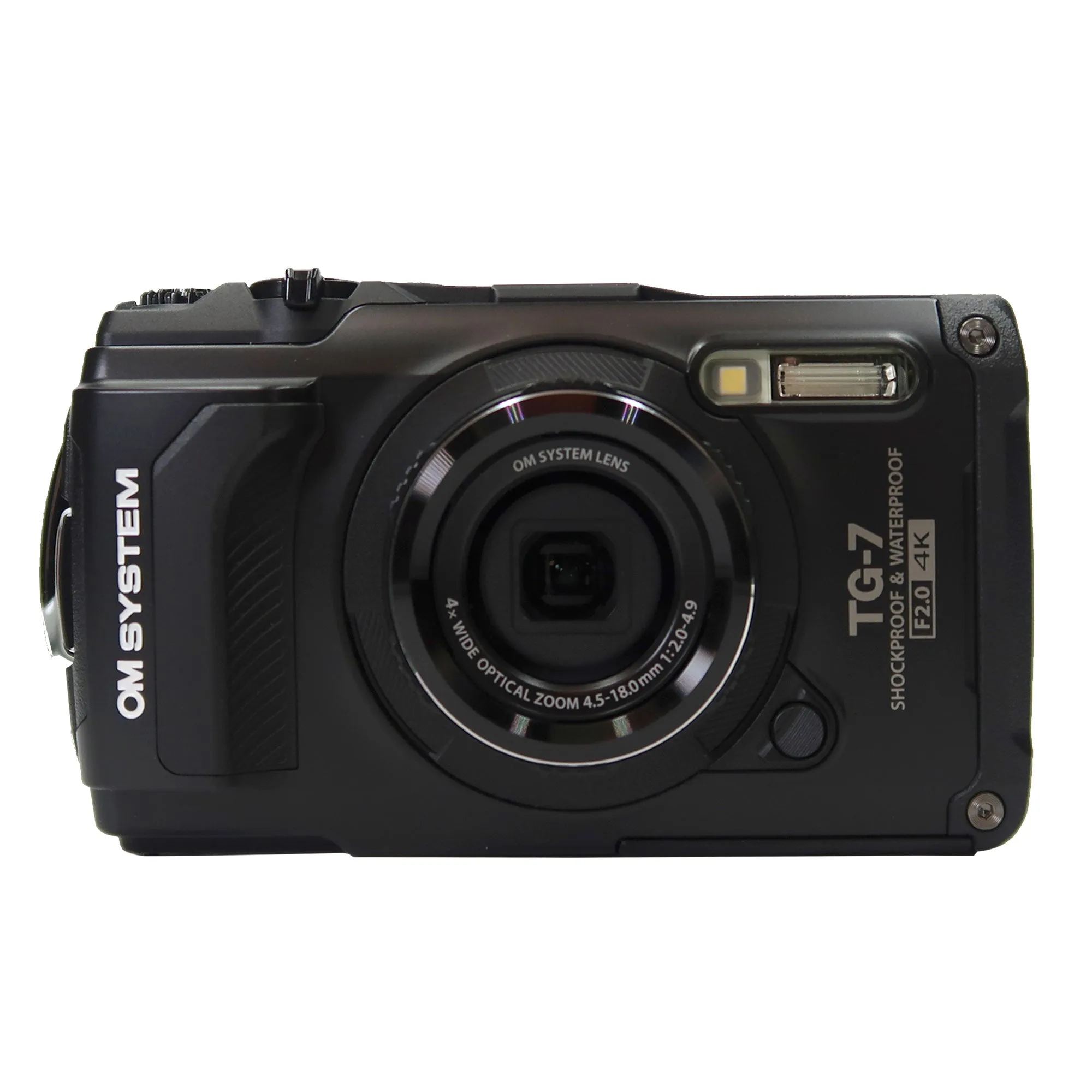 OM SYSTEM Tough TG-7 Digital Camera (Black) with Memory Card Reader and Cleaning Kit