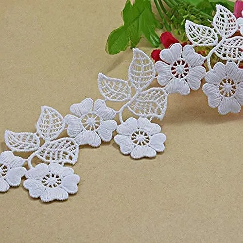 ORIENT LACE CRAFT White lace and Border Material (5 cm) Qty 10 Meter