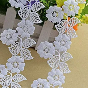 ORIENT LACE CRAFT White lace and Border Material (5 cm) Qty 10 Meter