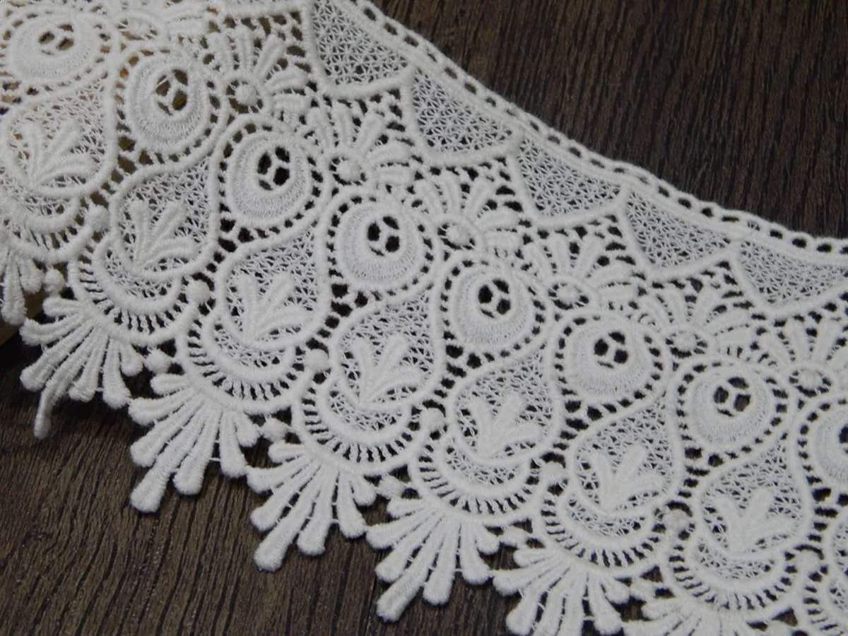 Orient LACE CRAFTCotton lace and Border Material (Size 12 cm) Qty 5 Meter, Off White