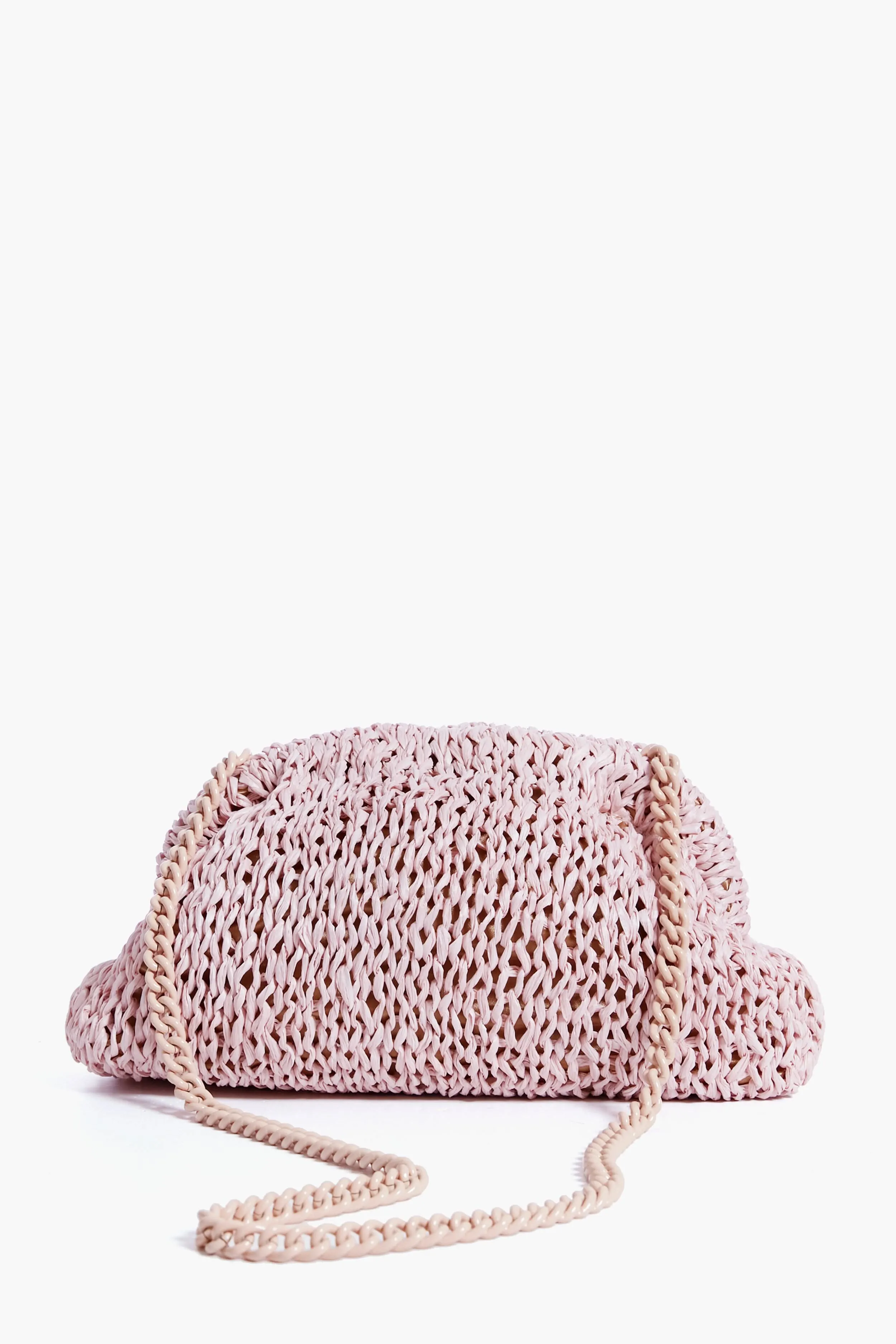 Pale Pink Raffia Game Clutch