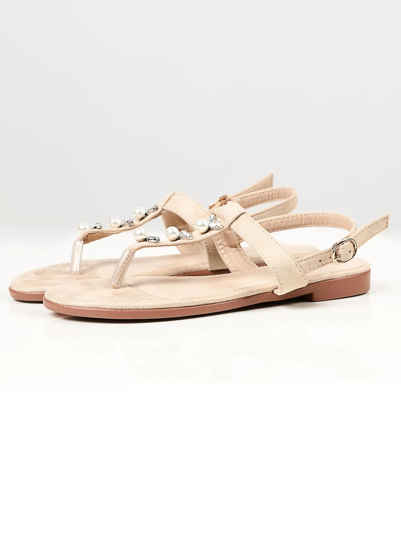 Pearl Sandals - Beige