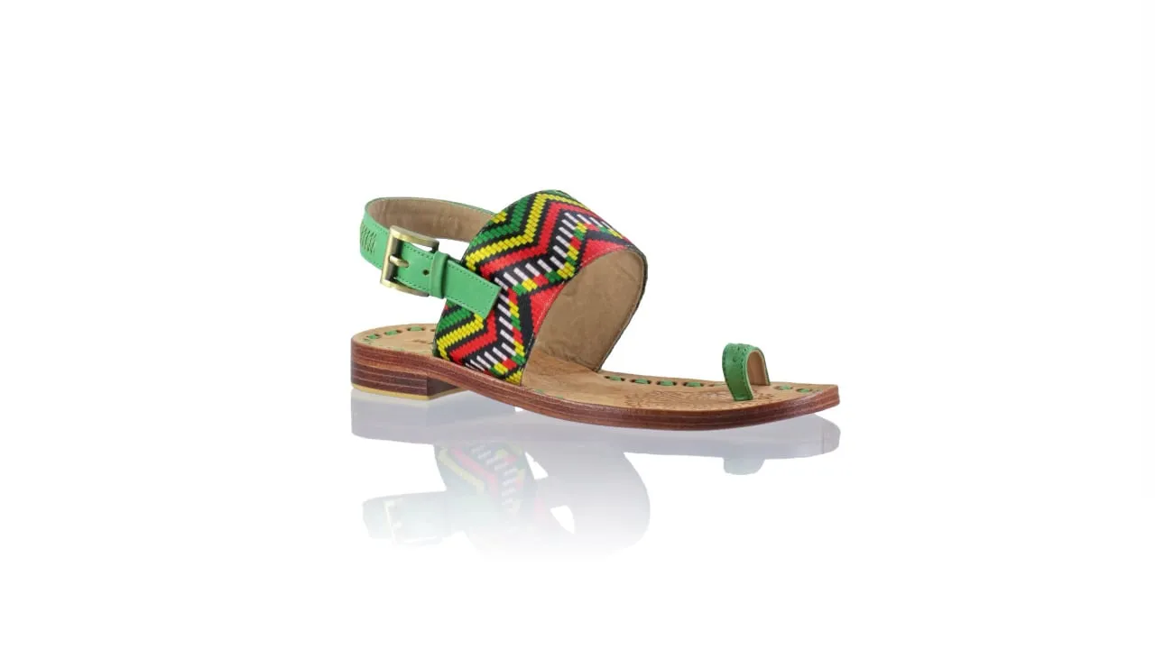 Prana 20mm Flat - Green & Rasta Zigzag Ribborn