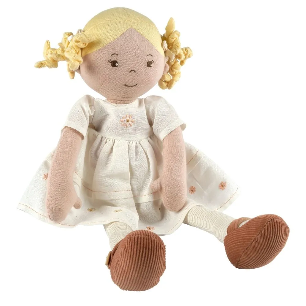 Priscy Blonde Haired Doll in White Linen Dress with Display Box