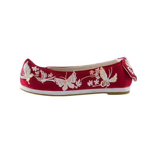 "Butterfly" Embroidered Flat & Heels Hanfu Shoes