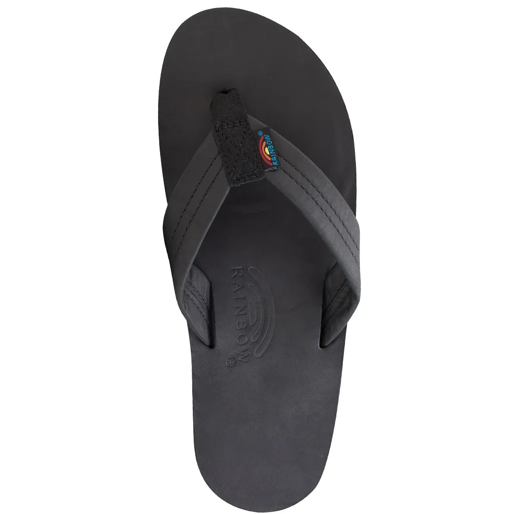 Rainbow Sandals Mens Premier/Classic Leather Single Layer With Arch - Classic Black