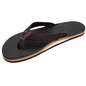 Rainbow Sandals Men's Single Layer Rubber Top 3/4" Strap -  Brown