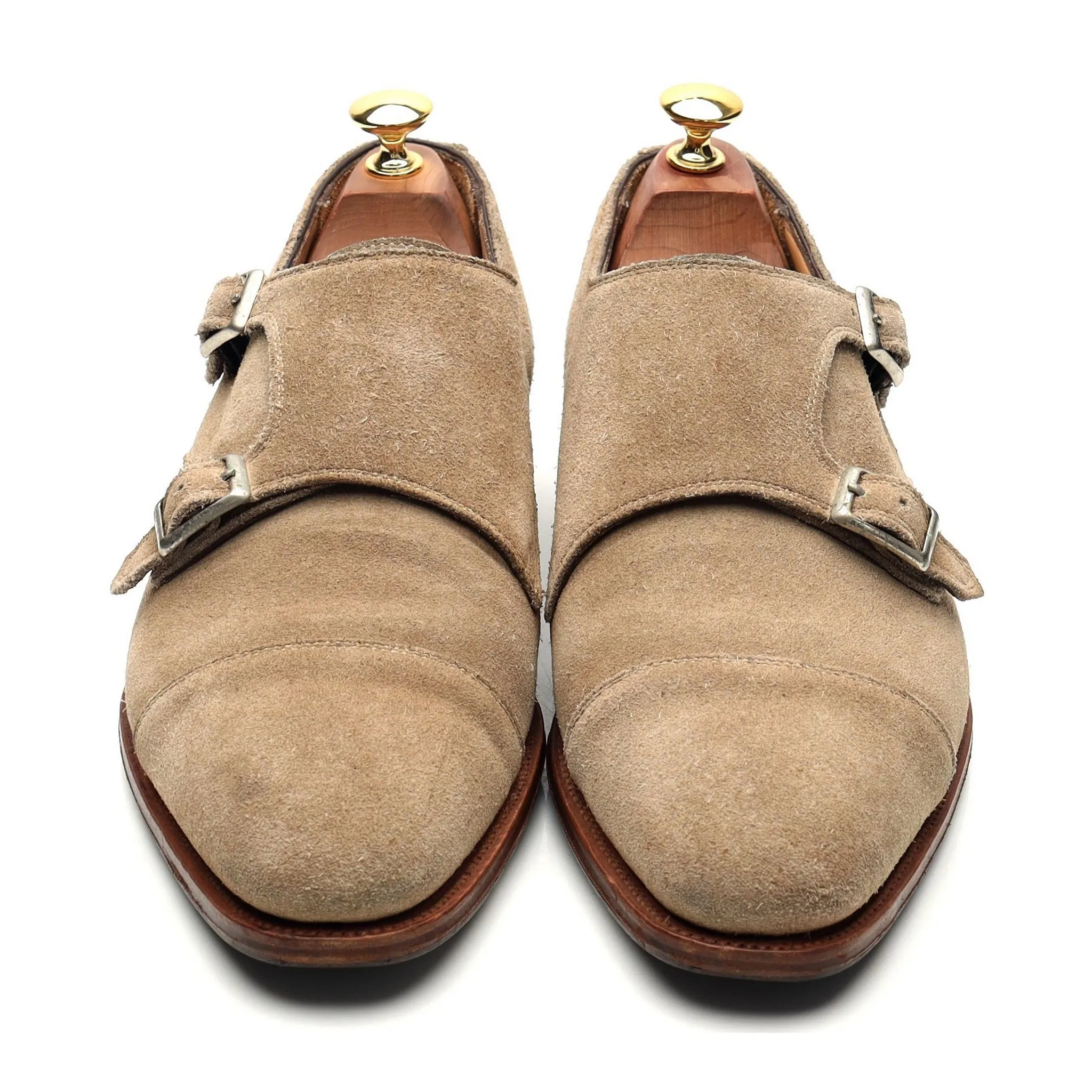 'Ramsey' Stone Suede Double Monk Strap UK 9 F