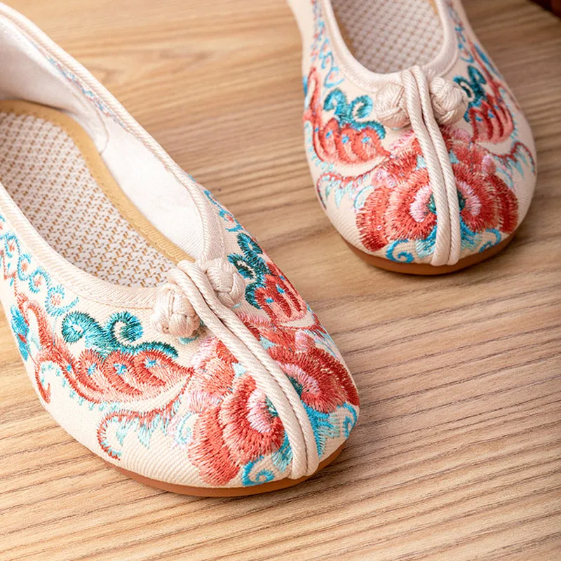 Retro Phoenix Pattern Embroidered Women's Casual Shoes