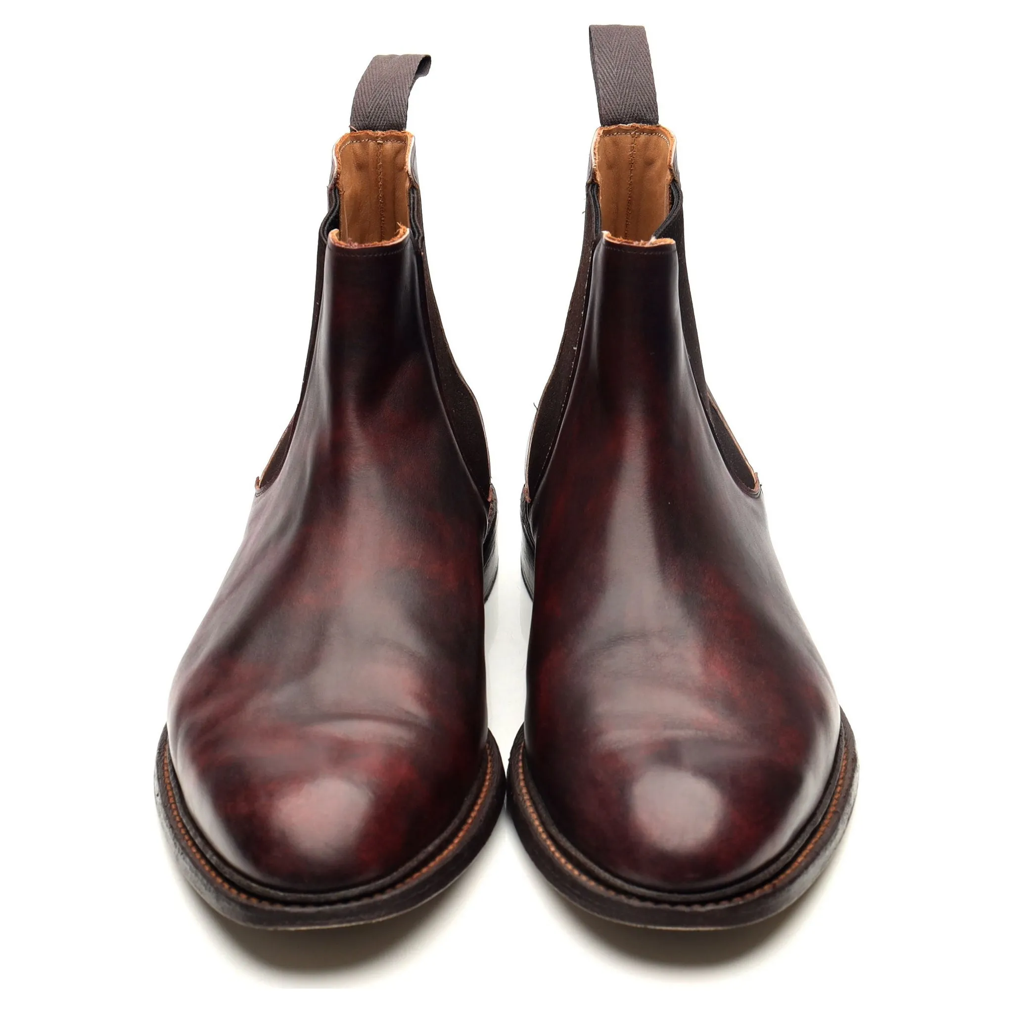 'Roxbury' Burgundy Museum Leather Chelsea Boots UK 12