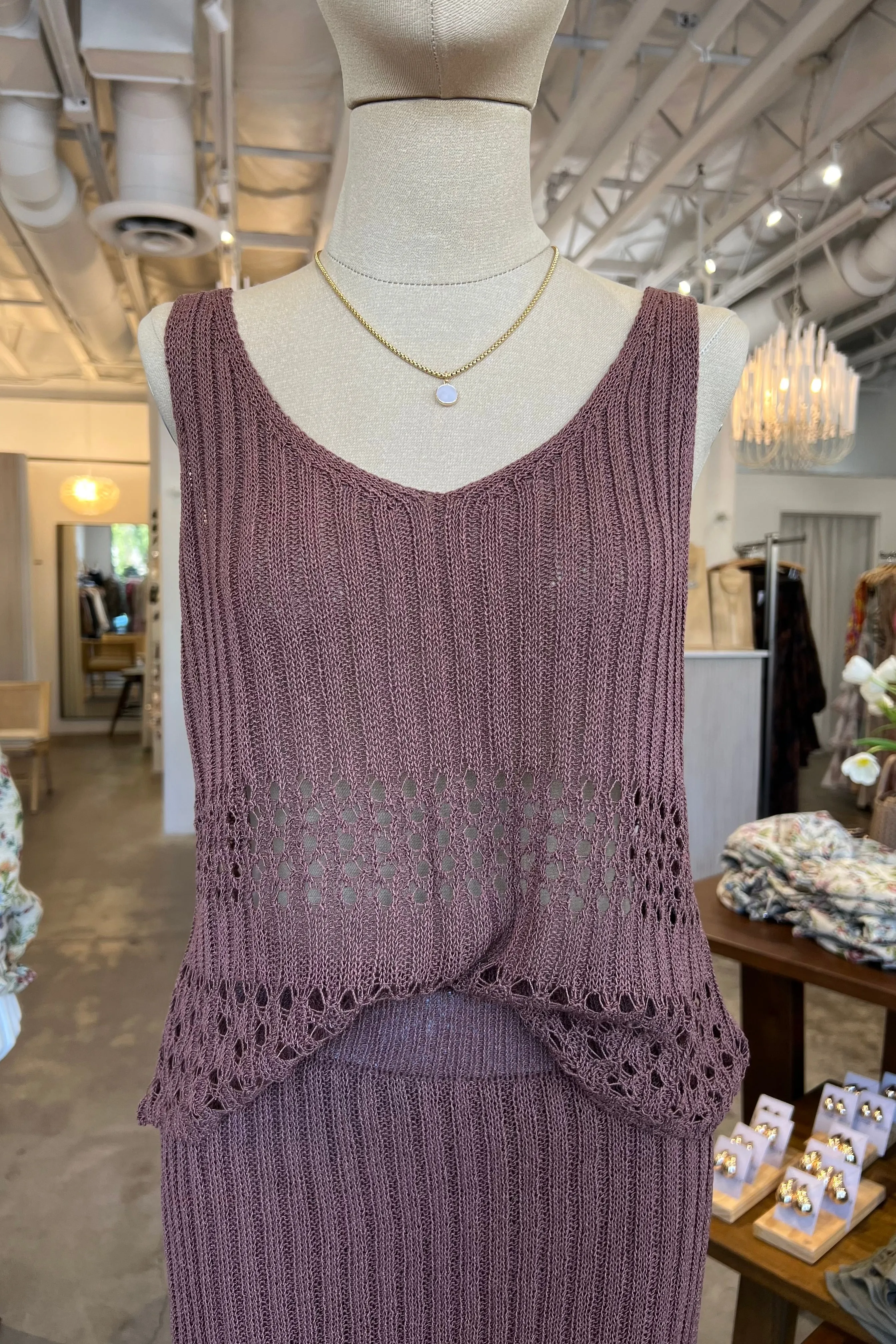 RUBY RAE CROCHET KNIT TOP