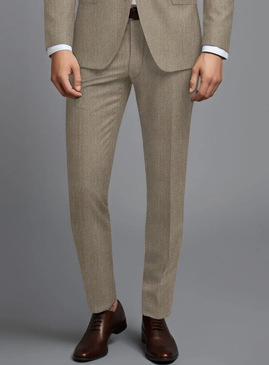 Scabal Crude Brown Wool Pants