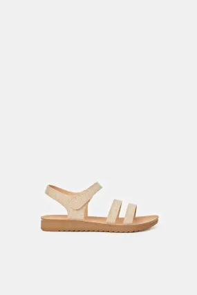 Senior Girls Beige Strap Sandal