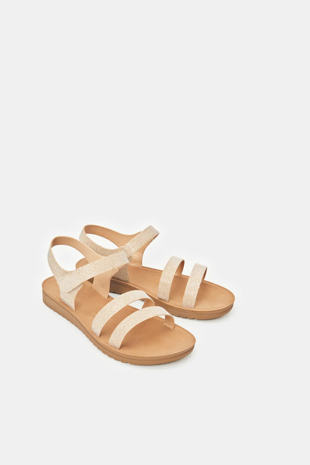 Senior Girls Beige Strap Sandal