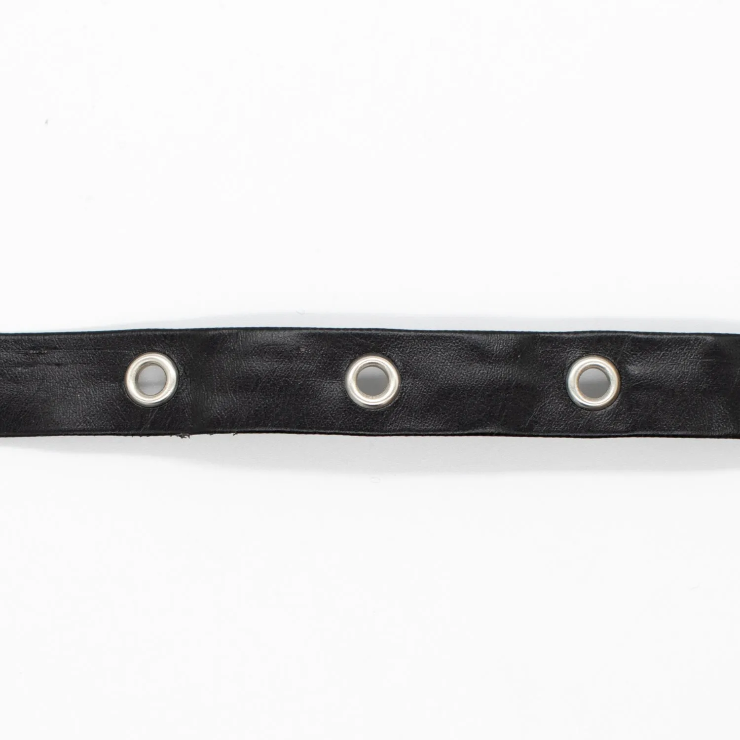 Simplicity PU Leather Grommet Trim Eyelet Tape Black & Silver 12mm