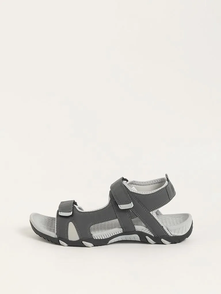 SOLEPLAY Grey Double Strap Velcro Sandals