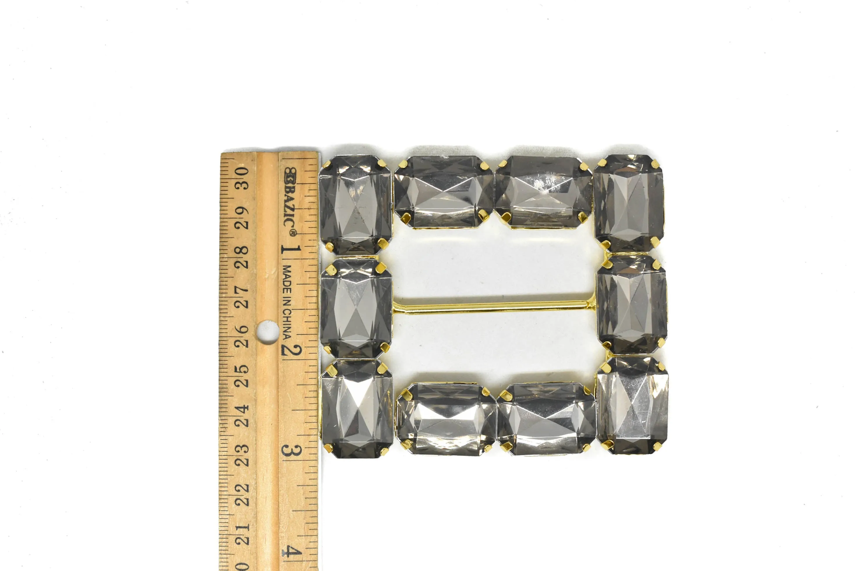 Square Gemstone Ribbon Slider 3.40" x 3" - 1 Piece