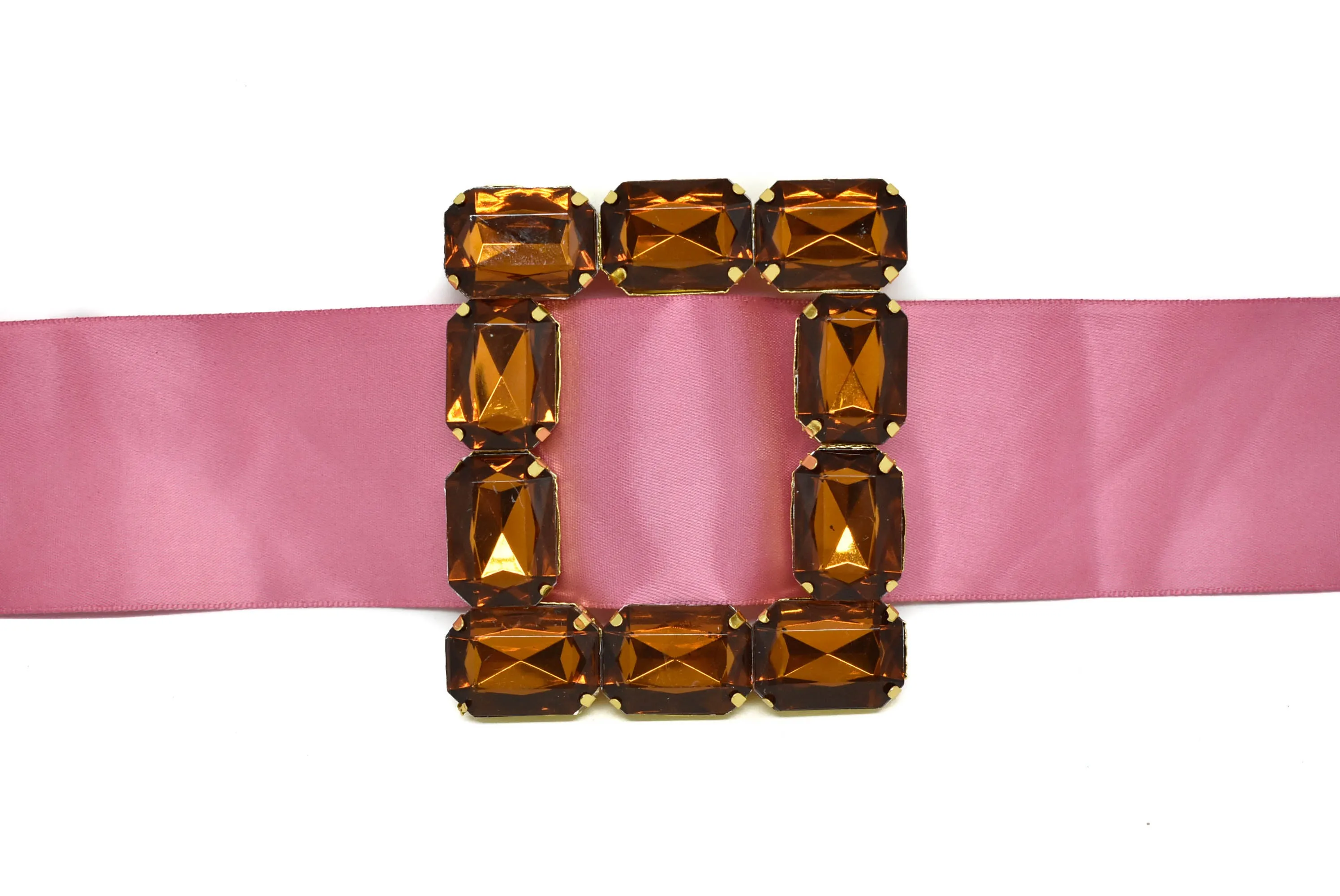 Square Gemstone Ribbon Slider 3.40" x 3" - 1 Piece