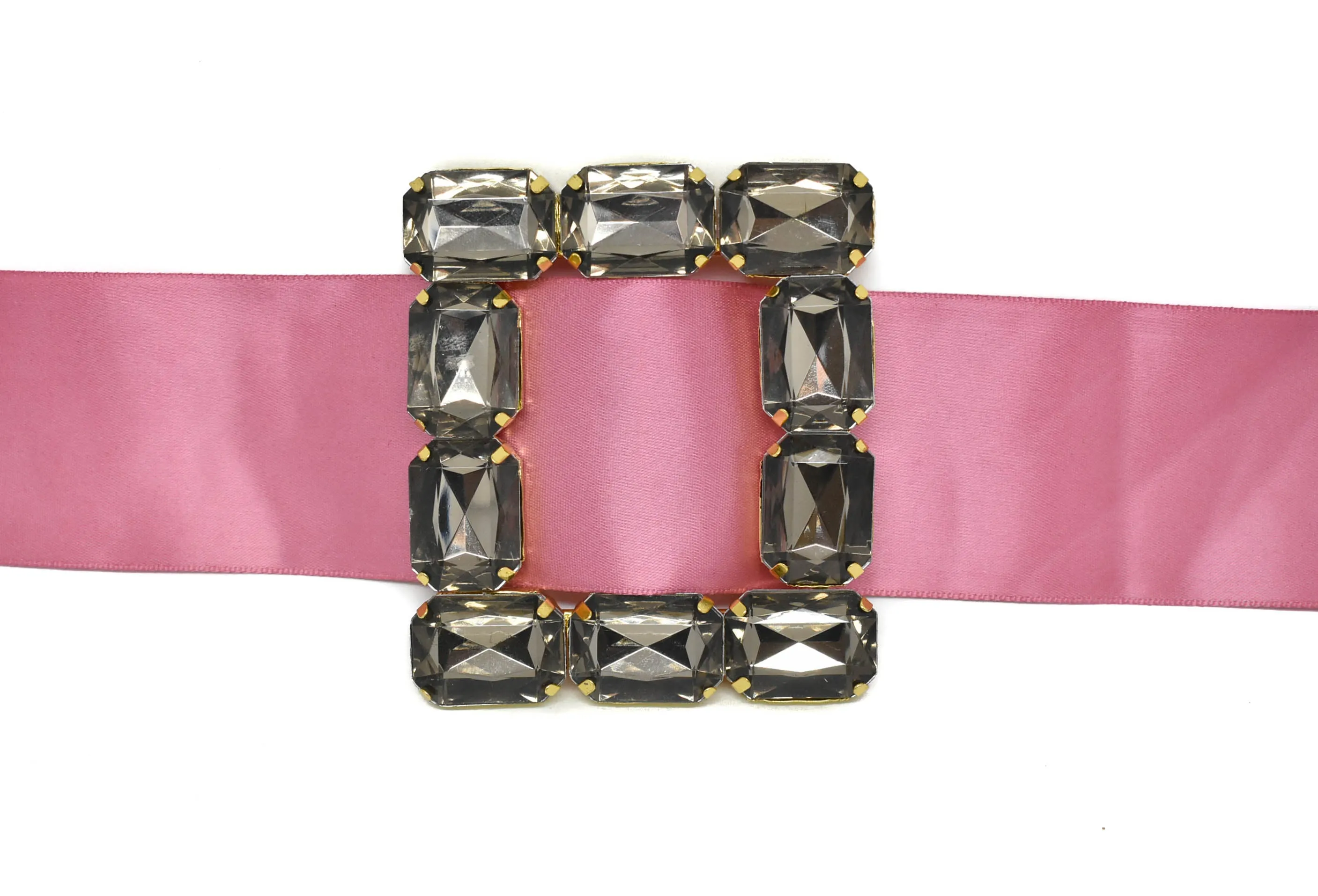 Square Gemstone Ribbon Slider 3.40" x 3" - 1 Piece