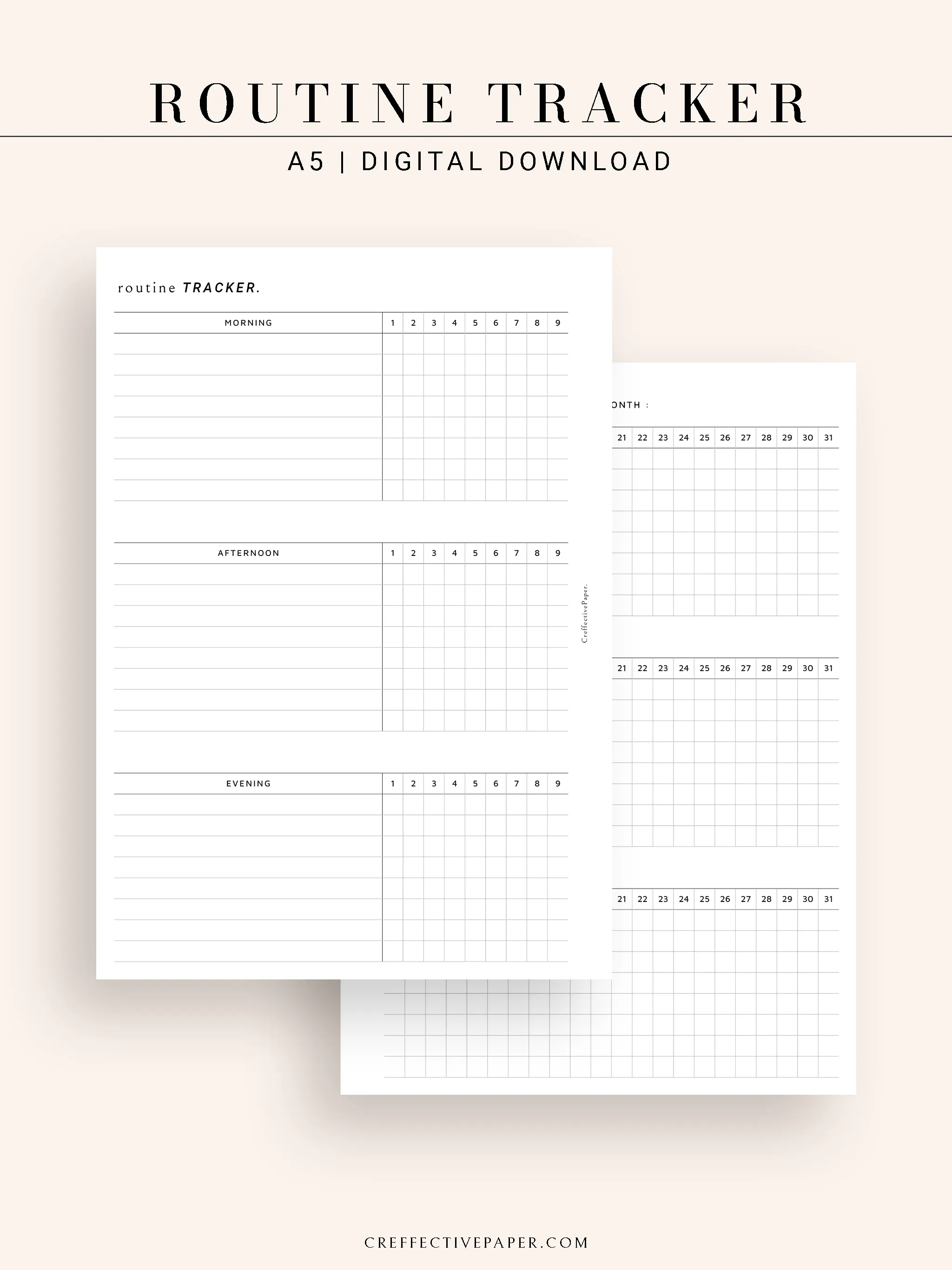 T129 | Monthly Routine Tracker