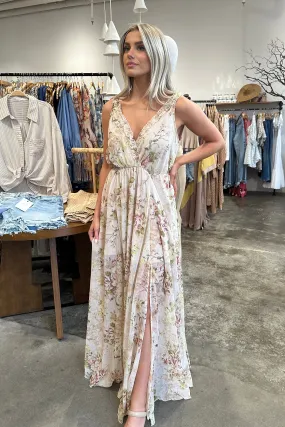 THALIA FRONT TIE FLORAL MAXI DRESS