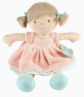 Tikiri Toys Pia Light Brown Hair with Peach & Blue Dress