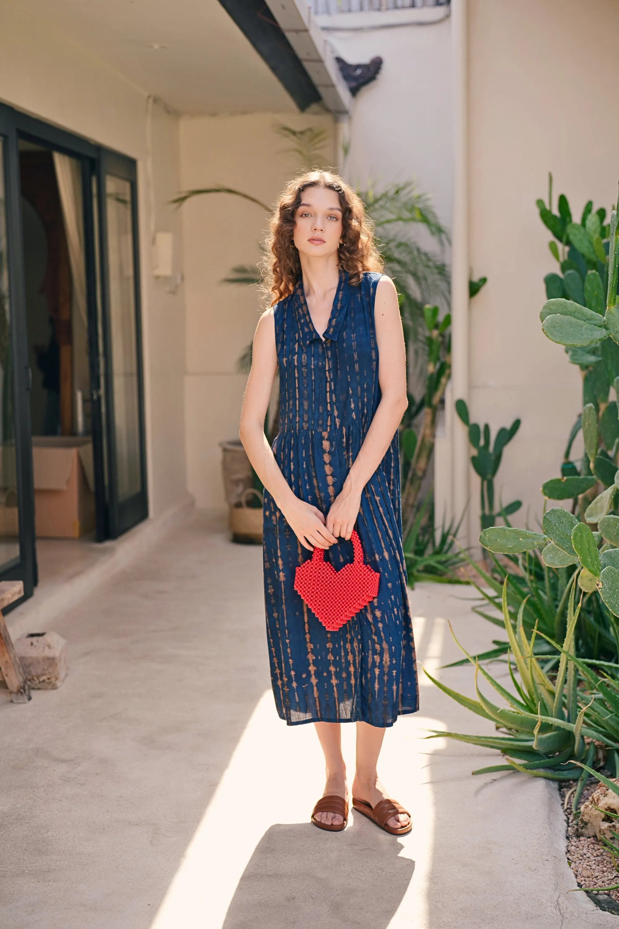 Tina Midi Dress in Ocean Blue