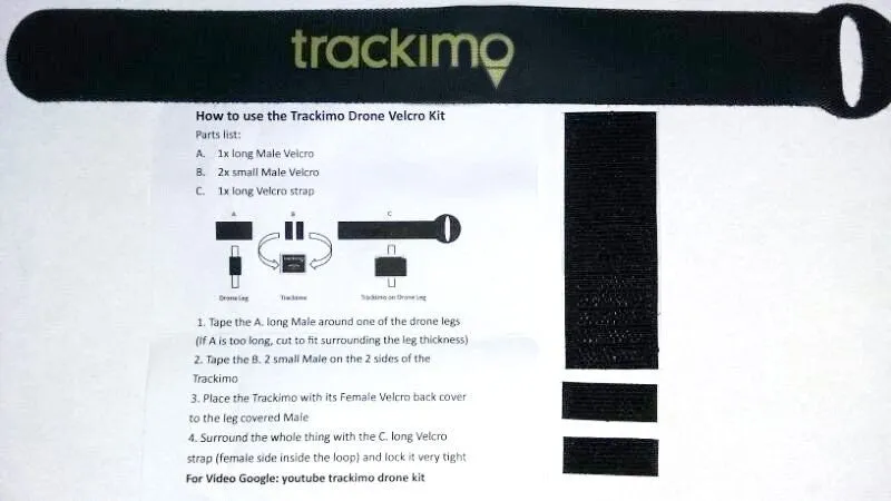 Trackimo 4G GPS Tracker Wi-Fi Bluetooth with Drone attachment kit and 1 year LTE data plan