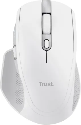 Trust Ozaa  Multi-Device Wireless Mouse – Bluetooth & 2.4GHz, Silent, Programmable, Rechargeable, 60% Recycled Plastic, Side Scroll Wheel – White