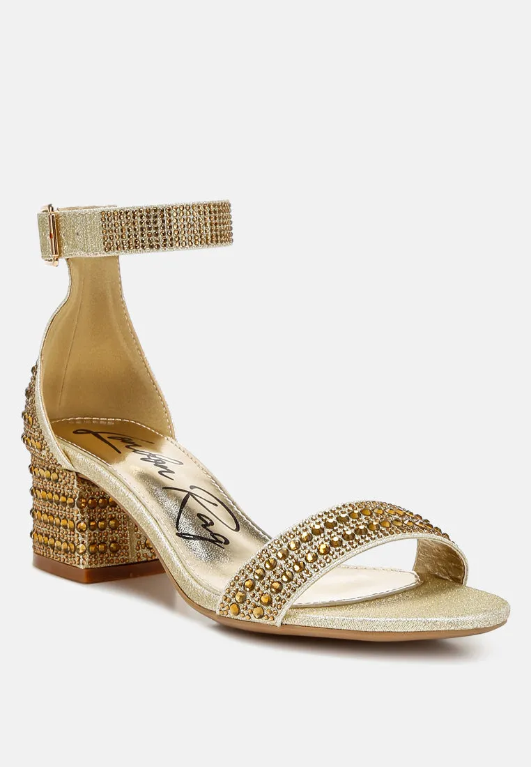 Twerky Rhinestones Embellished Block Sandals