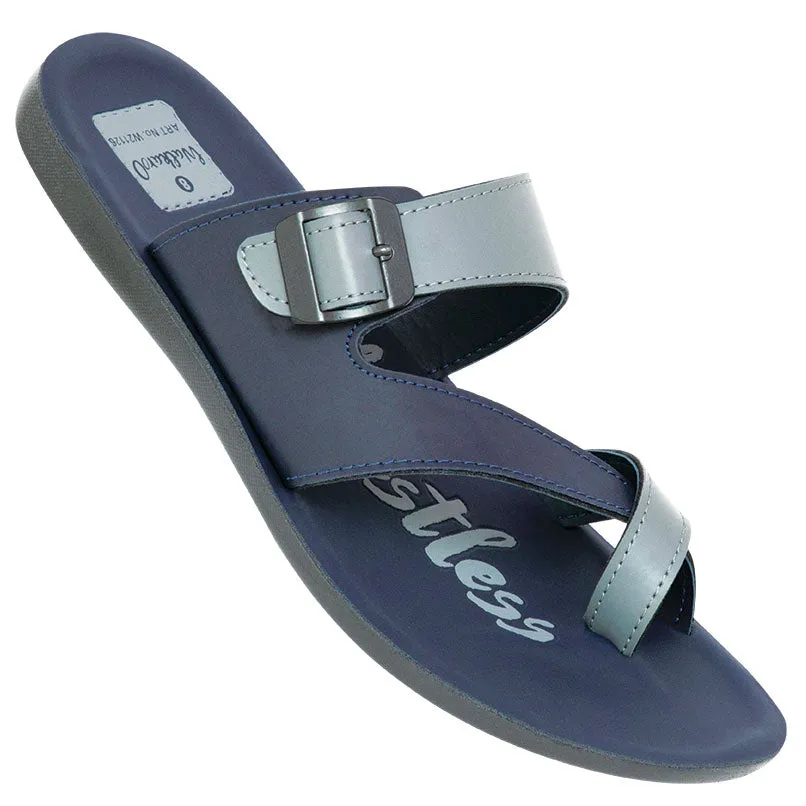 Walkaroo Boys Cross Strap Slide Sandals  - W21126 Navy Blue