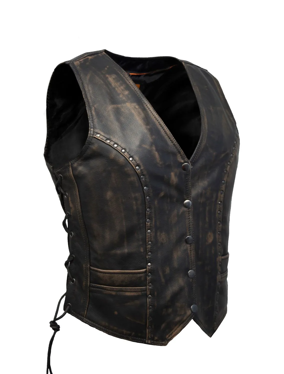 Women's Brown Studded Vest