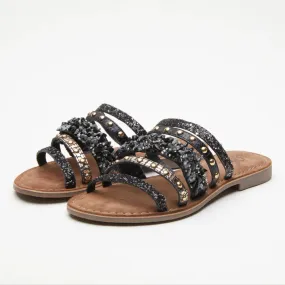 Women's Spring Step | Minerals Slide Sandals by Azura | Black Multi