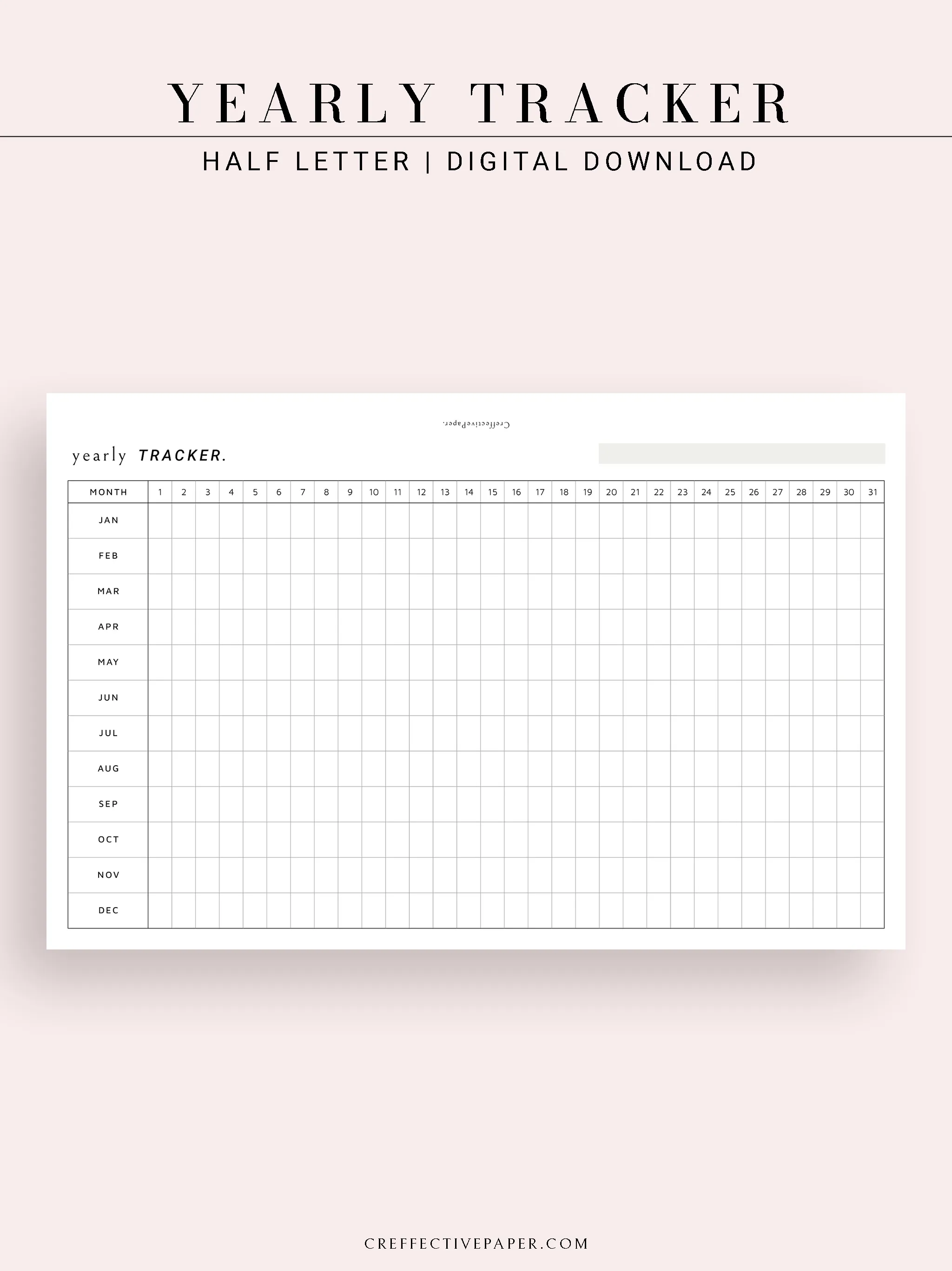 Y107 | Yearly Tracker, Habit Tracking Template