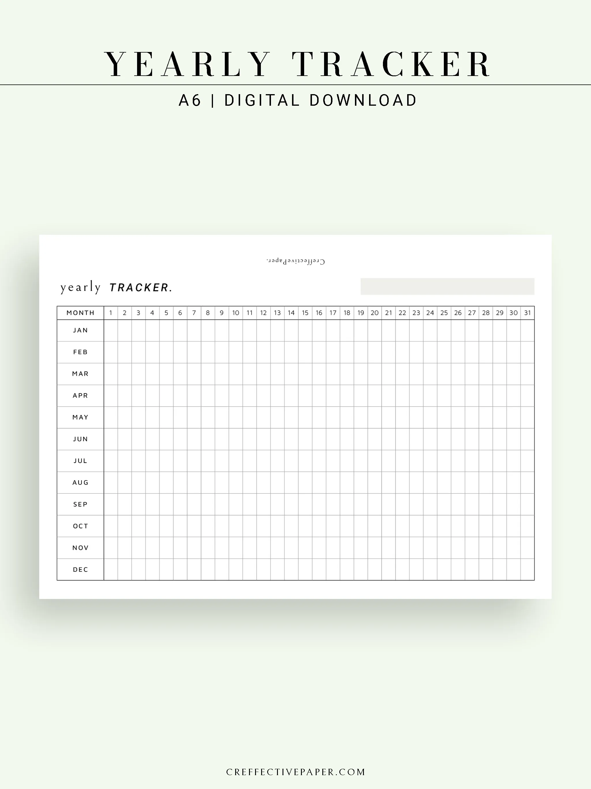 Y107 | Yearly Tracker, Habit Tracking Template