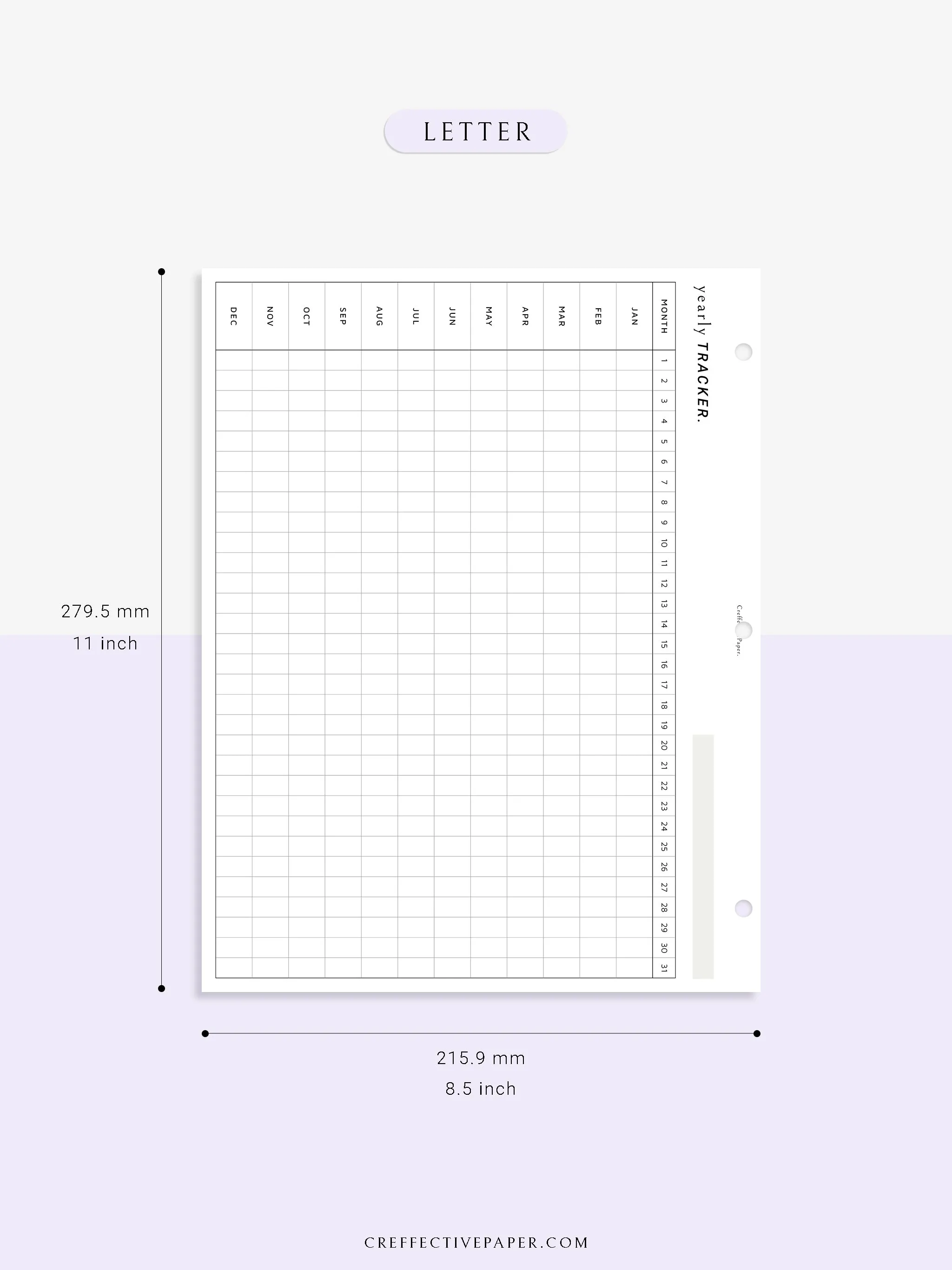 Y107 | Yearly Tracker, Habit Tracking Template