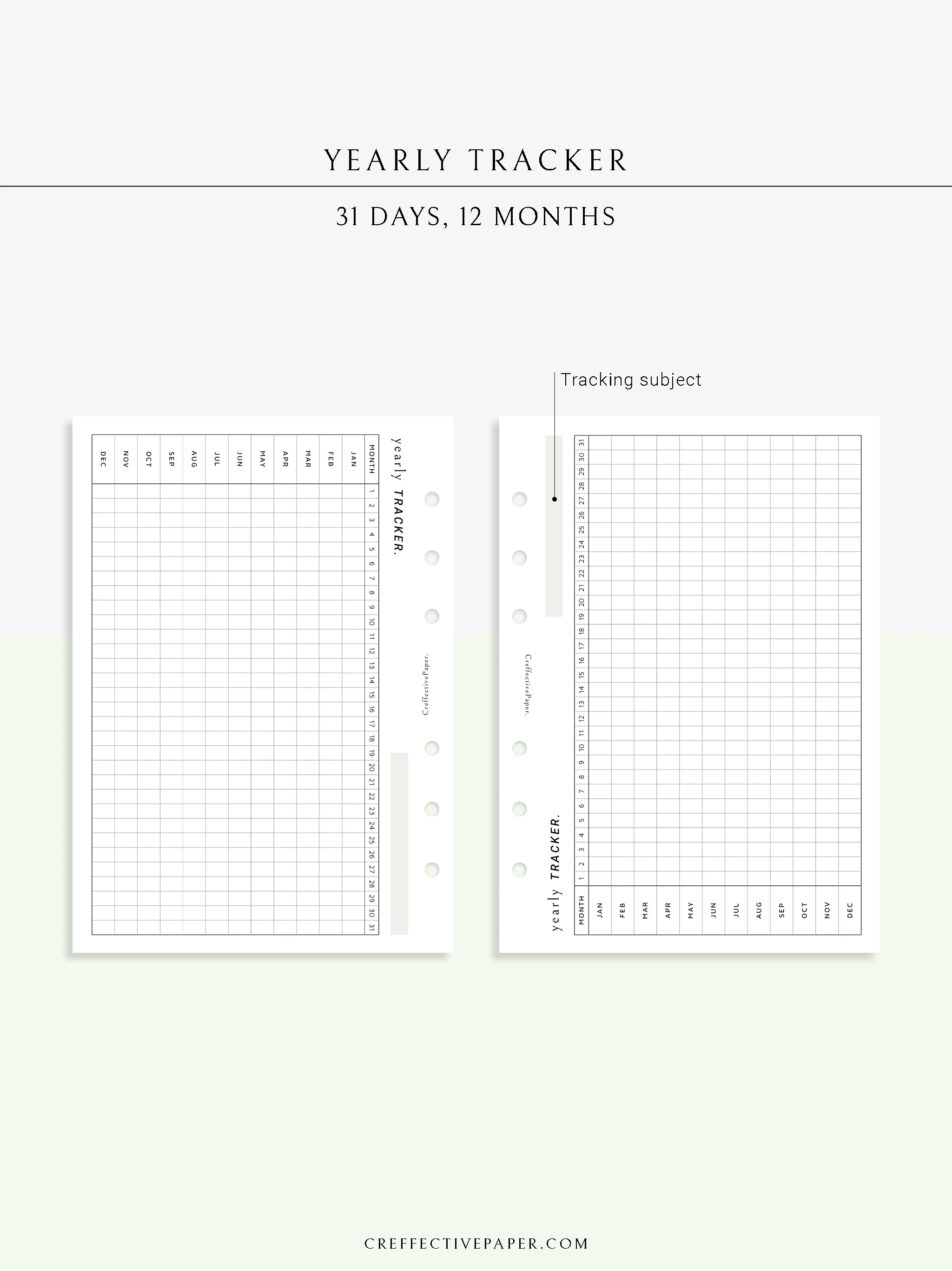 Y107 | Yearly Tracker, Habit Tracking Template