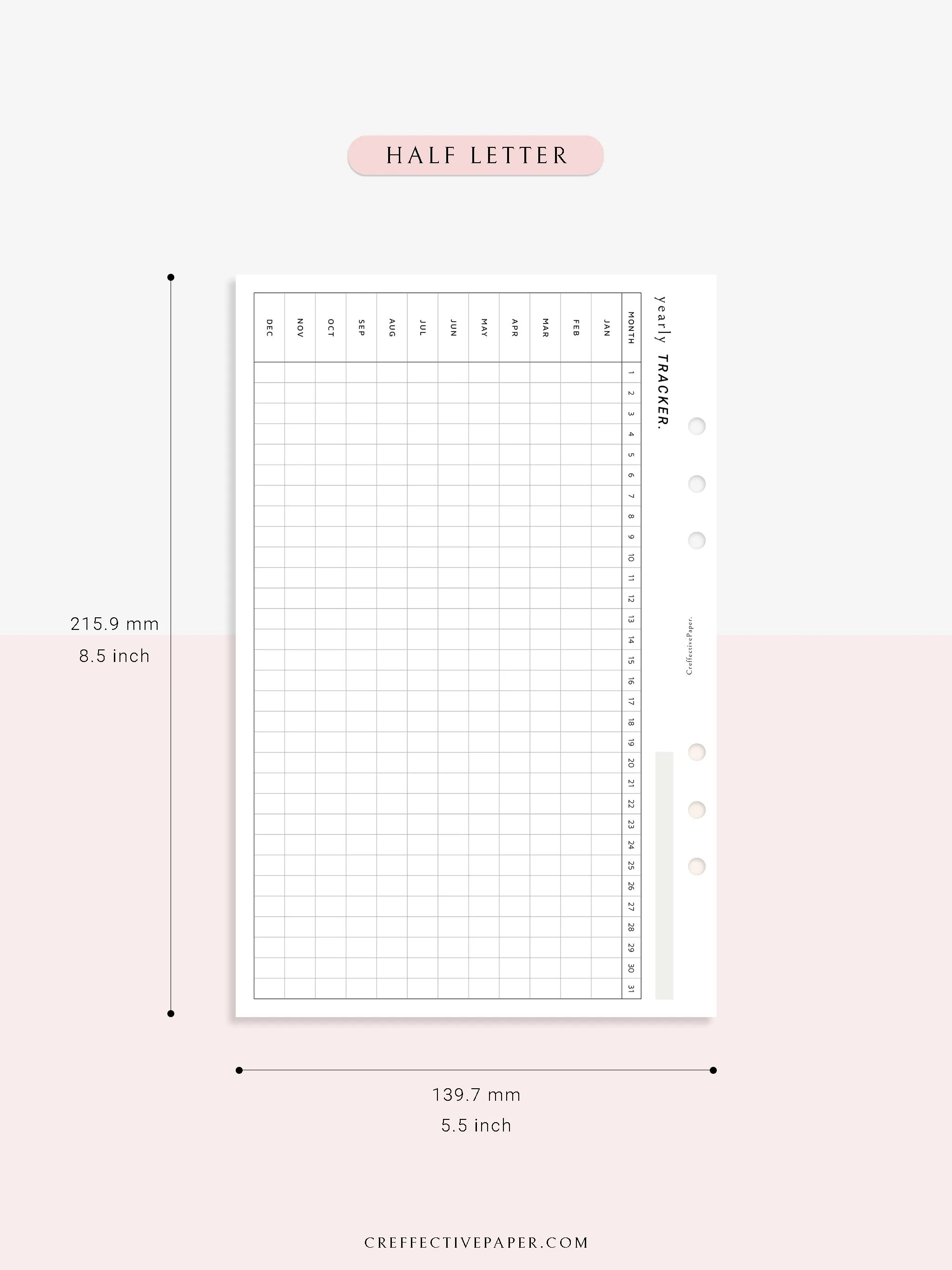 Y107 | Yearly Tracker, Habit Tracking Template